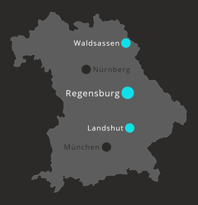 Karte Bayern mit Standorten